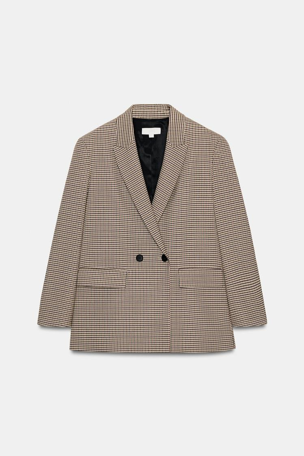 ZARA ДВУБОРТНЫЙ БЛЕЙЗЕР ОВЕРСАЙЗ, ЧЕРНЫЙ/ЗЕЛЕНЫЙ