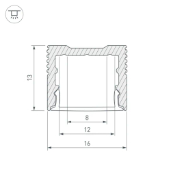 Профиль SL-SLIM-H13M-3000 ANOD (Arlight, Алюминий) 036039