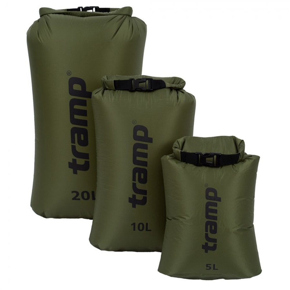 Гермомешок TRAMP Nylon Ultralight 20л, артикул TRA-310, цвет Оливковый