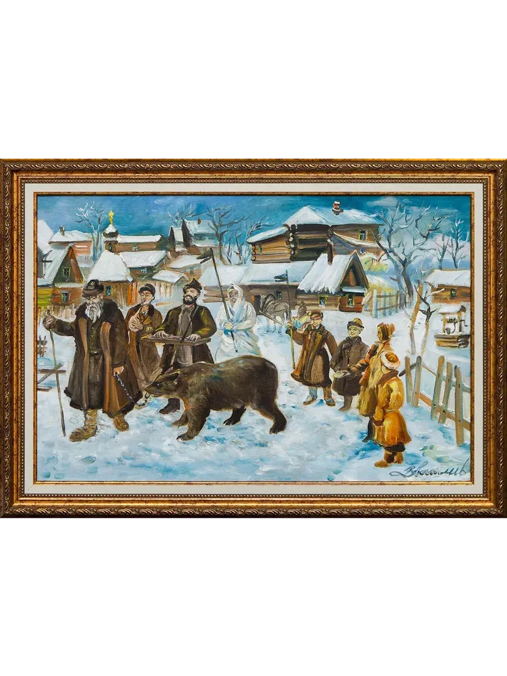 Картина маслом "Масленица" Васильев