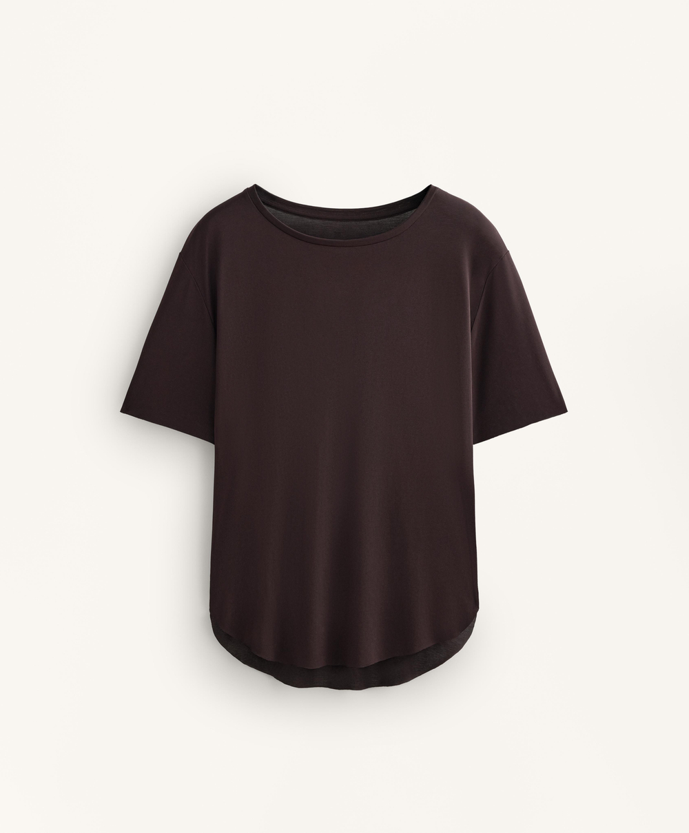 Oysho Футболка из модала с короткими рукавами, шоколадный