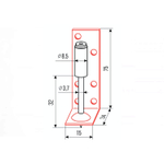 Гвозди монтажные пироксилиновые PA32-L2 (гвоздь-подвес длинный, красный, 50 шт/уп) FEDAST