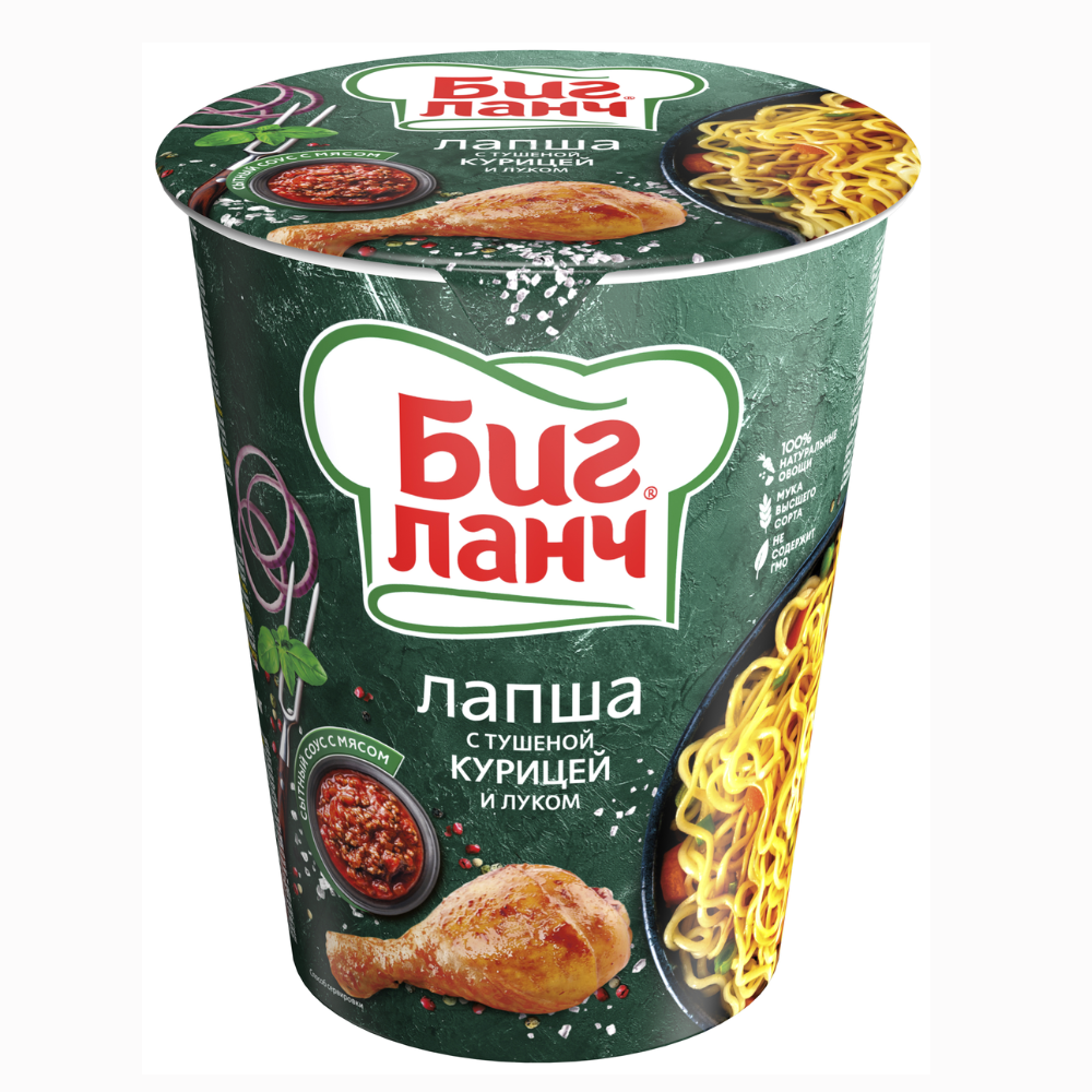 Лапша Биг Ланч Говядина с курицей и луком 65 гр