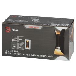 Декоративная подсветка ЭРА WL42 BK+GD светодиодная 10Вт 3500К черный/золото IP54 для интерьера, фасадов зданий | Фасадная декоративная подсветка
