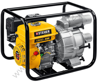 STEHER 1300 л/мин, мотопомпа бензиновая для грязной воды (WPD-1300)