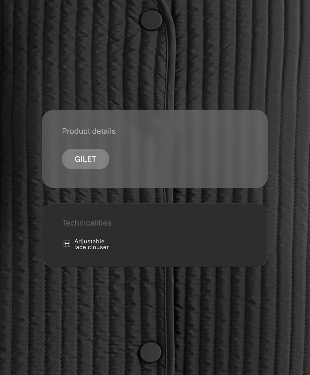OYSHO Тонкий стеганый нейлоновый жилет, черный
