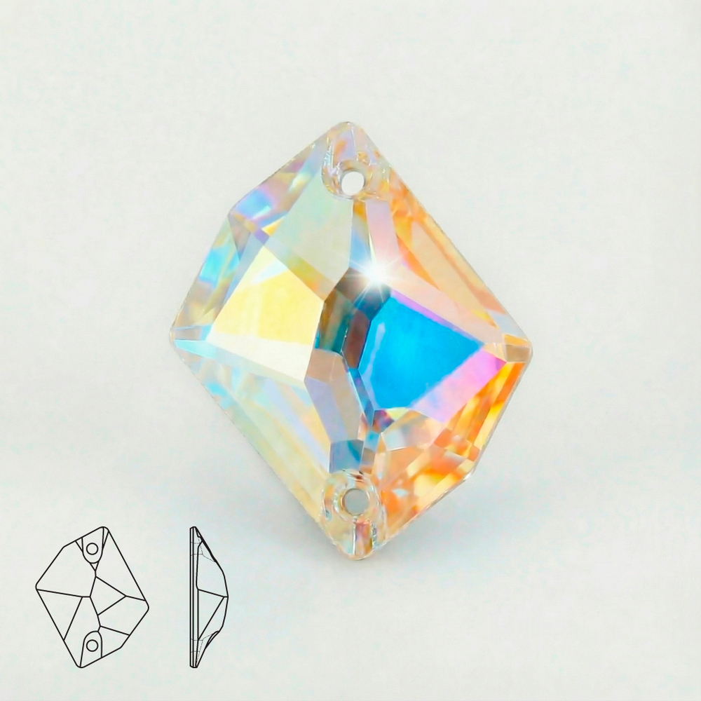 Стразы пришивные из стекла, цвет Crystal Shimmer AB, форма Cosmic