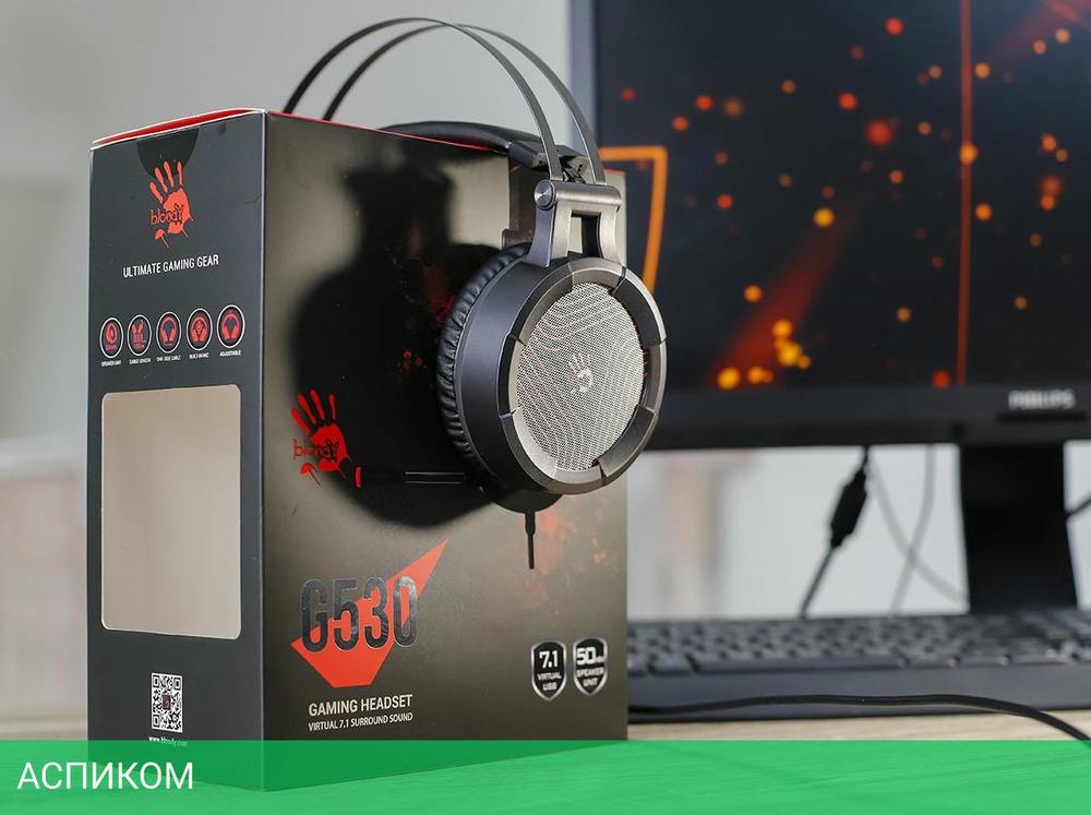 Наушники Bloody G530 черный/серый
