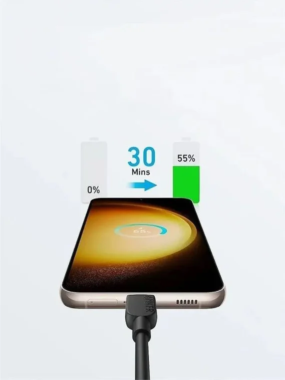 Кабель Anker USB-A to USB-C, 6A, 1m черный (Black) A8001