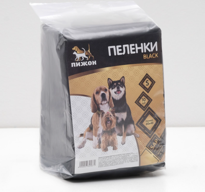 Пеленки впитывающие "Пижон Black" для животных гелевые, 60 х 40 см, (в наборе 10 шт)