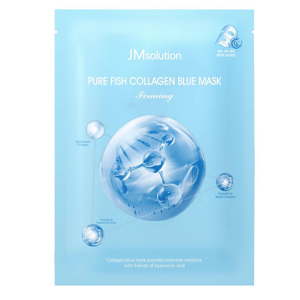 JMsolution Pure Fish Collagen Blue Mask увлажняющая маска с коллагеном для эластичности кожи