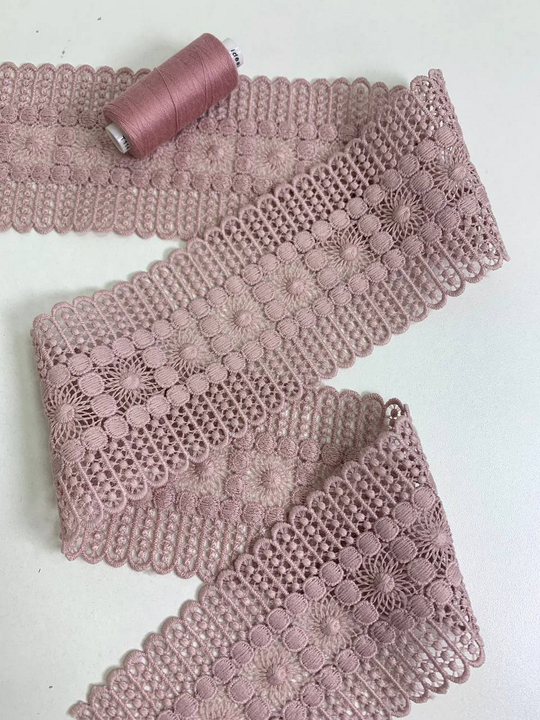 тесьма плетеная, пыльная роза, 7,5см AF9189