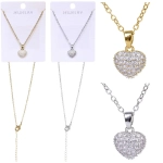 Подвеска из гиппоалергенного сплава со стразами «АМОР», цвет серебро и золото, d-20см/0,9см