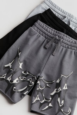 H&M Набор из трёх шорт с необработанными краями, серый