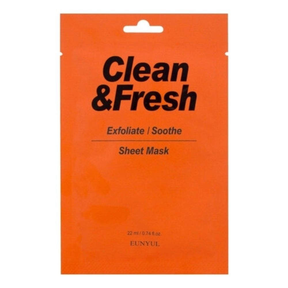 Маска тканевая для гладкости и и регенерации кожи Eunyul Clean&amp;fresh exfoliate sheet mask, 22 мл
