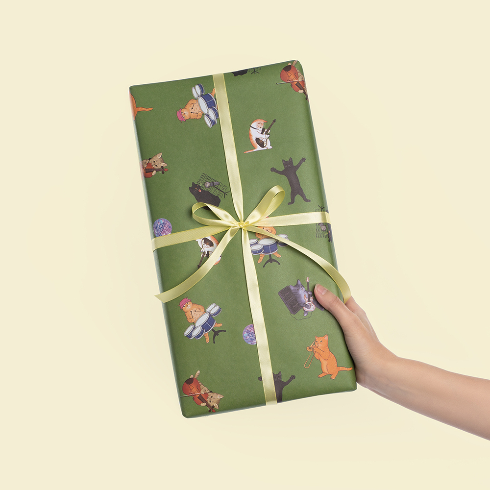 Упаковочная бумага «Музыкальные котики» 0,7×1 м, 80 г/м²