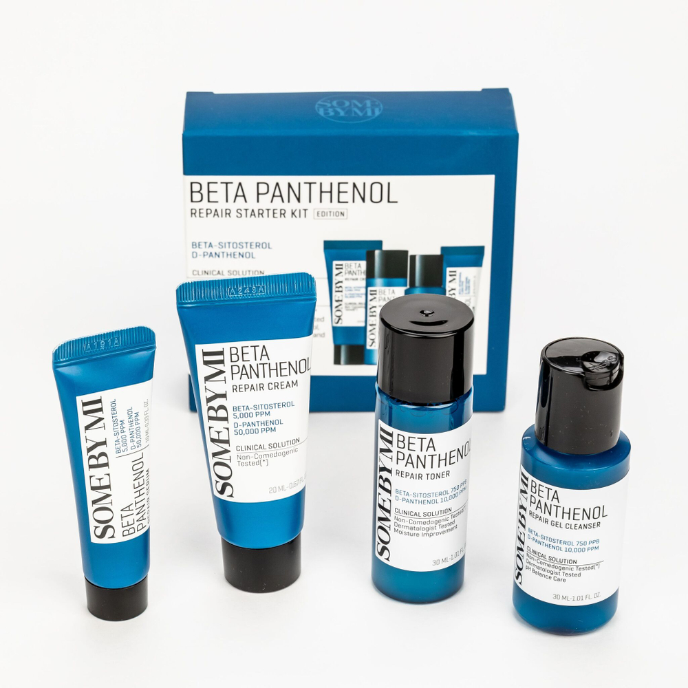 Some By Mi Набор для лица с бета-пантенолом и пробиотиками Beta Panthenol (гель д/умывания 30мл + крем 20мл + тонер 30мл + сыворотка 10мл)