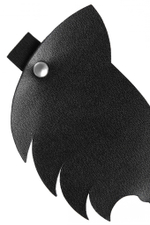 Черная закрытая кожаная маска с ушками кошки (Цвет: черный)