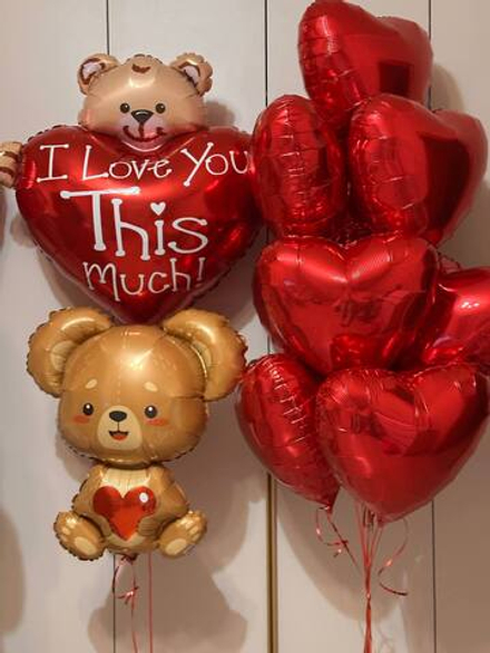 Мишки с сердцами, Набор шаров