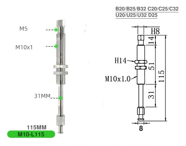 Zpt3-j30-b5-a10 can rotate l115 (medium head)