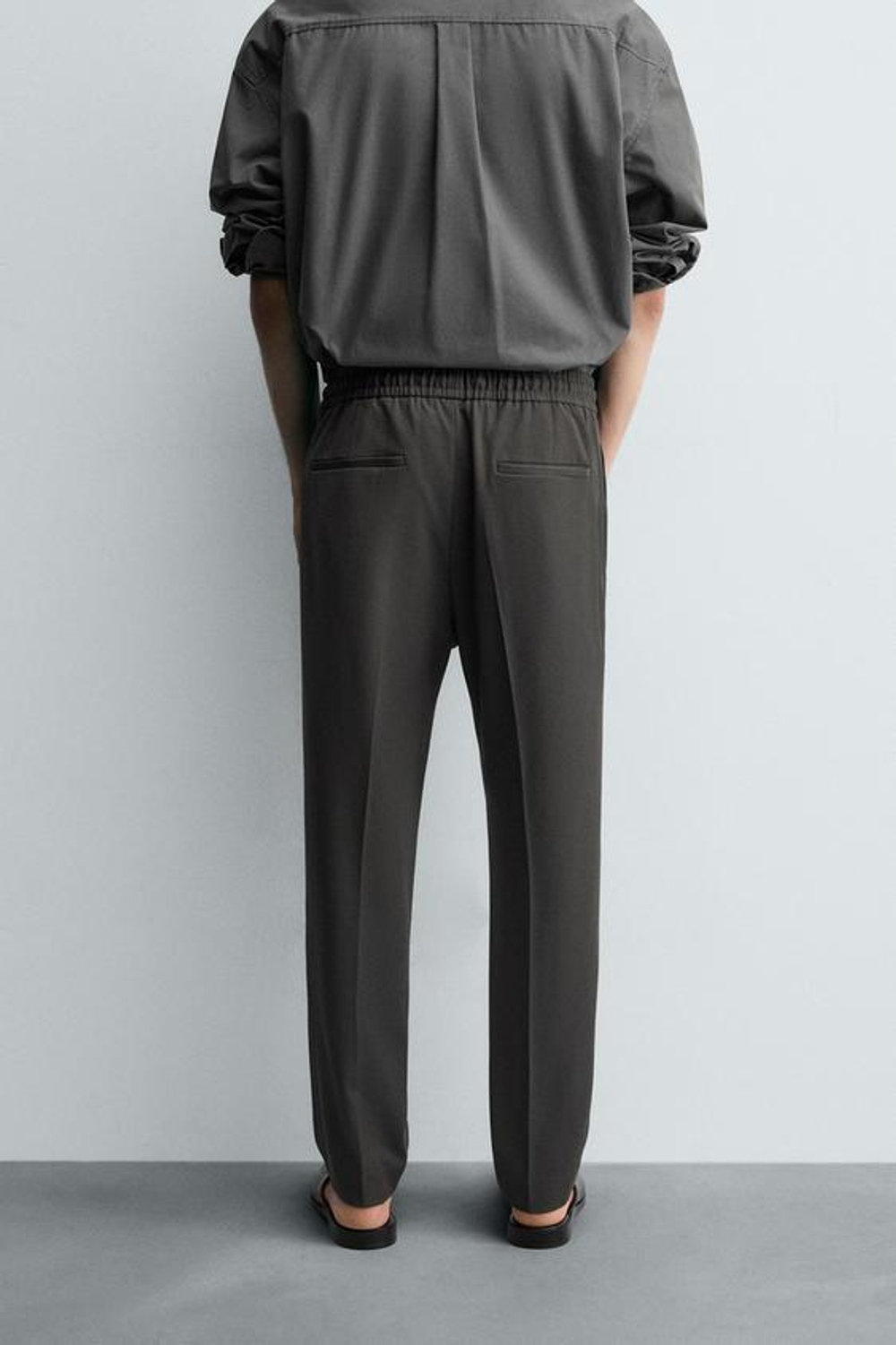 ZARA БРЮКИ-ДЖОГГЕРЫ КОМФОРТНОЙ ПОСАДКИ, ТЕМНО-ЗЕЛЕНЫЙ