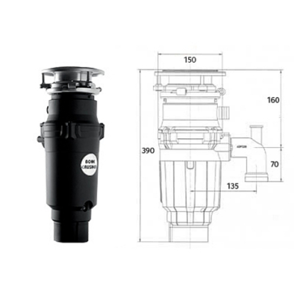 Измельчитель пищевых отходов Bone Crusher BC 910 AS Slim Line