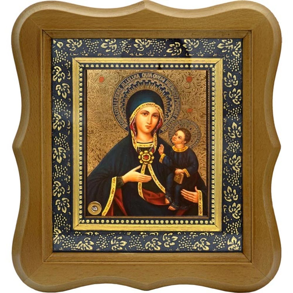 Армянская икона Божьей Матери на холсте с мощевиком.