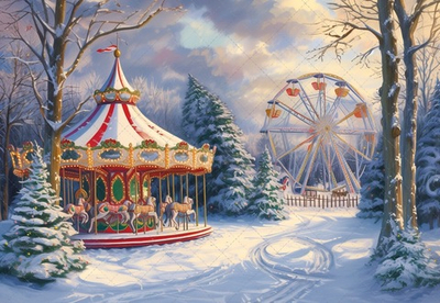 КАРУСЕЛЬ зима №2 - фон неопреновый