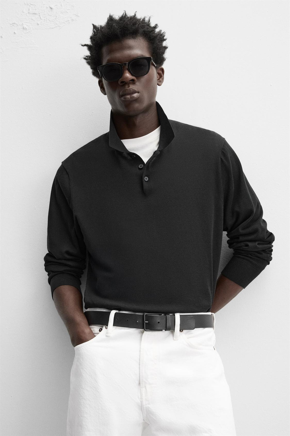 ZARA ДВУСТОРОННИЙ КОЖАНЫЙ РЕМЕНЬ, ЧЕРНЫЙ