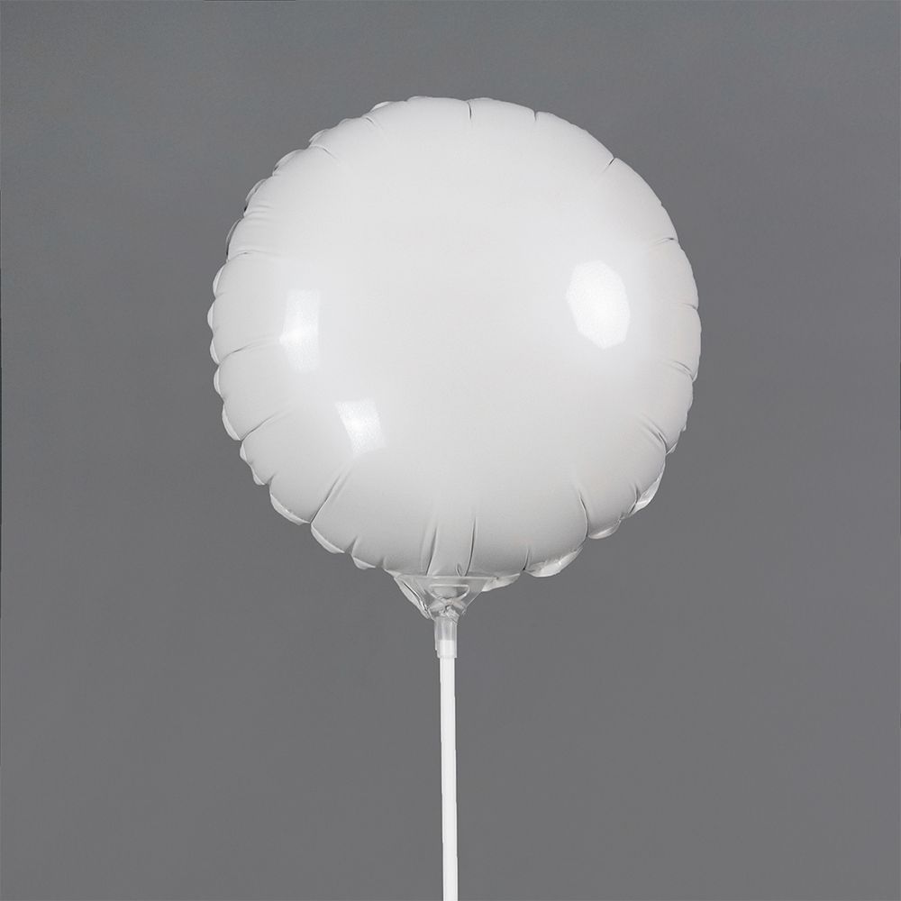 Шар (9''/23 см) Мини-круг, Белый, 1 шт.