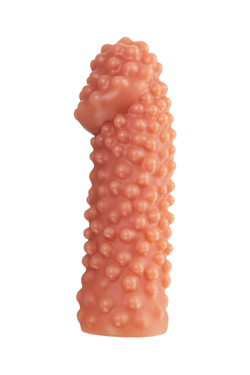 Насадка реалистичная KOKOS PENIS SLEEVE с дополнительной стимуляцией, TPE, телесная, 16.5 см