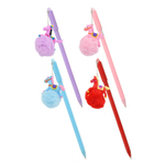 Ручка шариковая, Basir, синие чернила, серия "Лошадка пушистик", цветной корпус с мехом и фигуркой, 20 шт