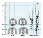 Набор грузов "Пуля"для спиралей Jig Spring №3 (24,28,32,36гр), спираль №1,№2
