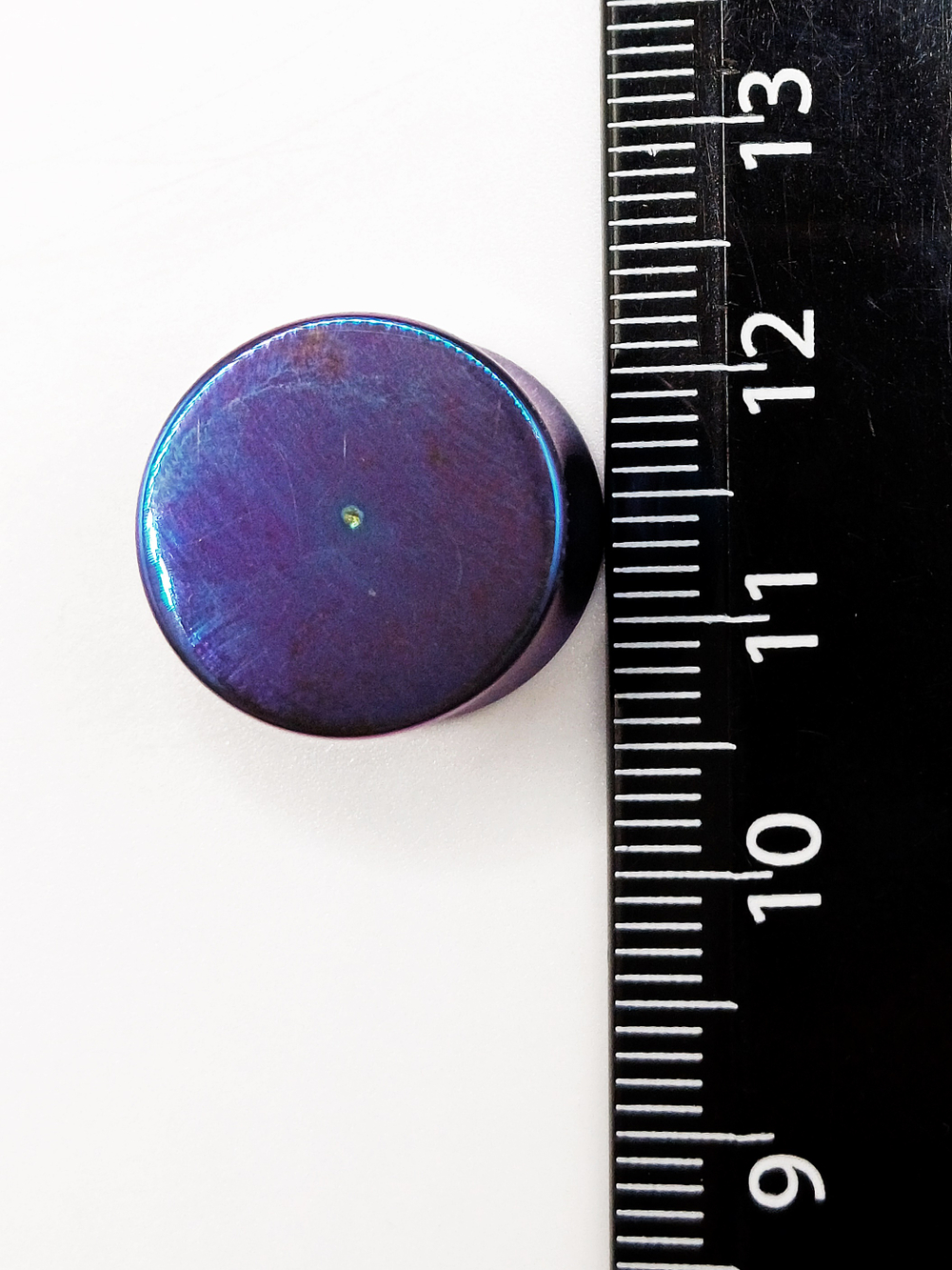 Тоннель 15 мм из Титана G23 фиолетовый. 1 шт