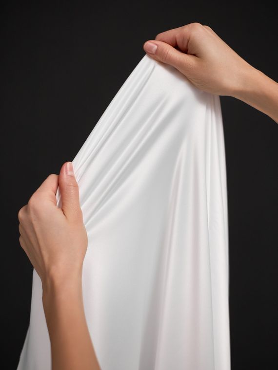 Атлас-стрейч бельевой арт. 1007, Китай, айвори 004 (мерный лоскут)