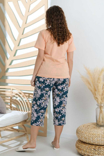 [m]Пижама женская штаны 7/8+футб к/р К-692