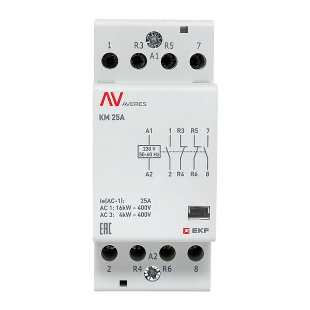 Контактор модульный EKF km-av-2-25-22-230V