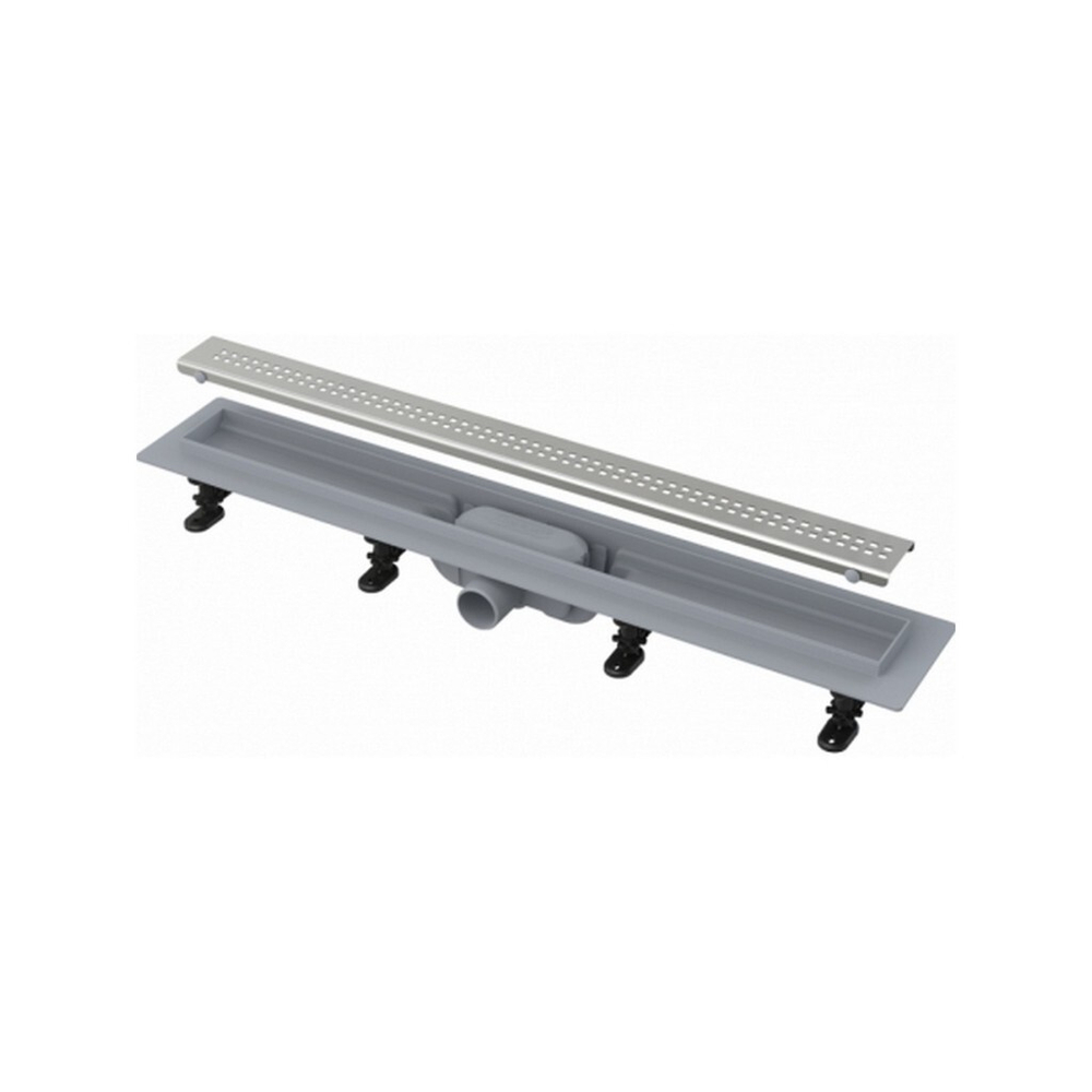 Трап линейный комбинированный Simple APZ9-750M/AG100201750 гор.отвод, решетка в компл., нерж. сталь