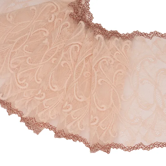 Кружево эластичное серебристый пион/кант 21 см