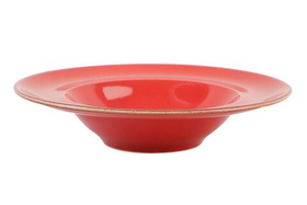 Тарелка глубокая 26 см с полями фарфор цвет красный Seasons