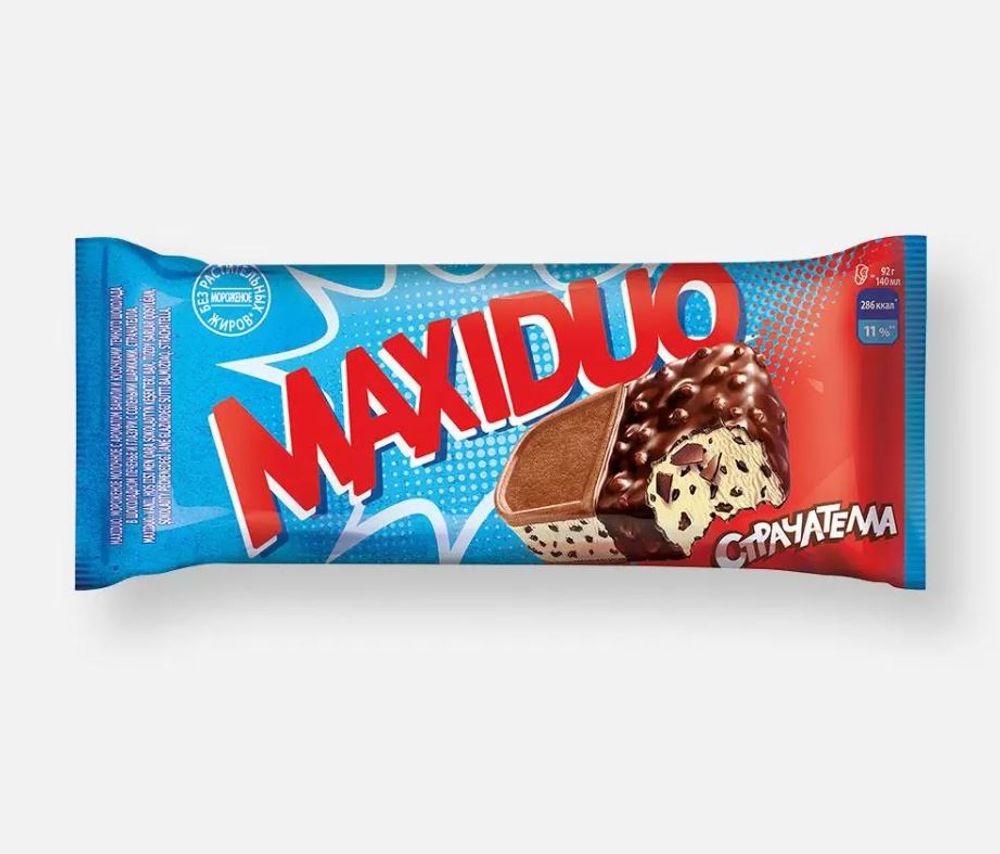 Мороженое Сэндвич Nestle MAXIDUO Страчателла 92г