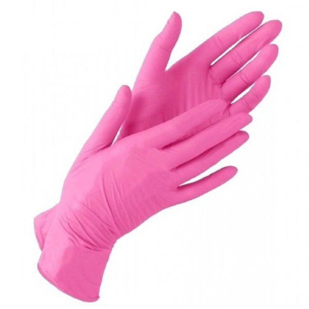 Wally Plastic Перчатки винил/нитриловые M розовые (50 пар), Китай