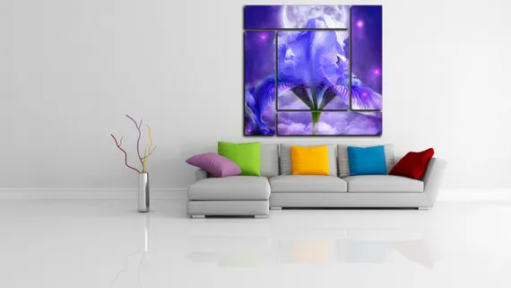 Модульная картина "Синие пламя"