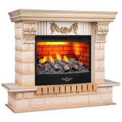 Электрокамин RealFlame Gracia 24/25,5 WT белый дуб с золотой патиной с очагом 3D Firestar 25,5