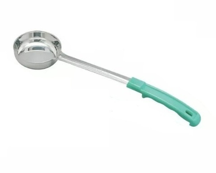 Ложка для раздачи, соусная 118 мл. ручка зеленого цвета  P.L.