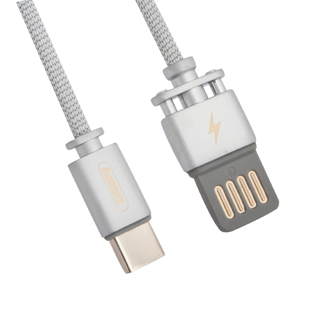 Кабель USB - Type-C Remax RC-064a (оплетка ткань) Серебро