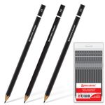 Карандаши чернографитные разной твердости НАБОР 12 штук, 5H-5B, BRAUBERG "Line", 180652