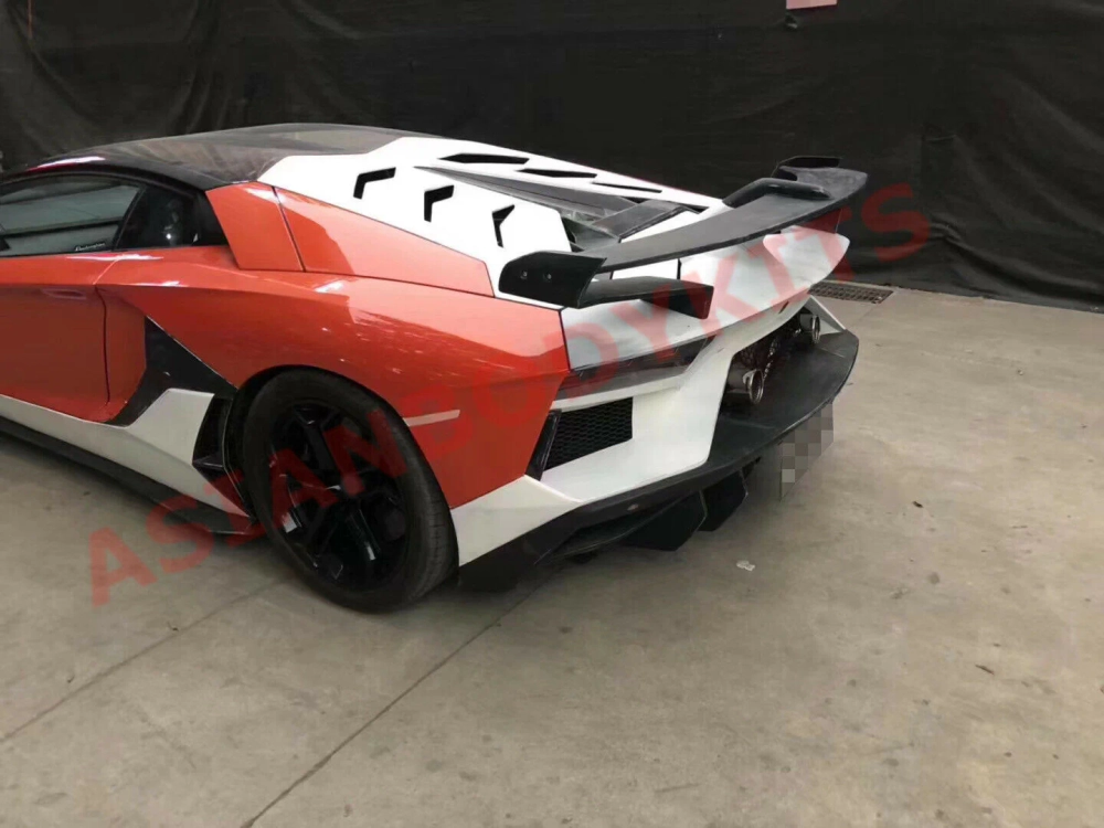 Карбоновый задний спойлер (крыло) с крышкой двигателя и крышкой основания спойлера для LAMBORGHINI AVENTADOR LP700 SVJ 2011–2015 Ламборгини