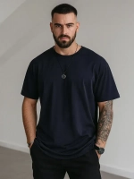 Футболка мужская летняя повседневная однотонная хлопок