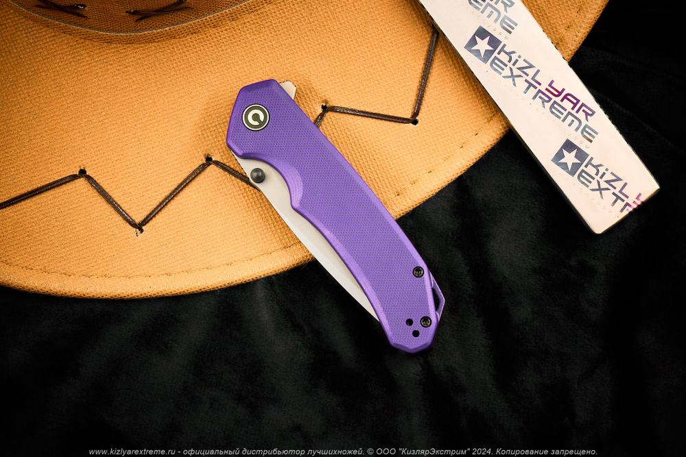 Нож Civivi Brazen C2023A сталь D2 Gray Stonewash, рукоять Purple G10